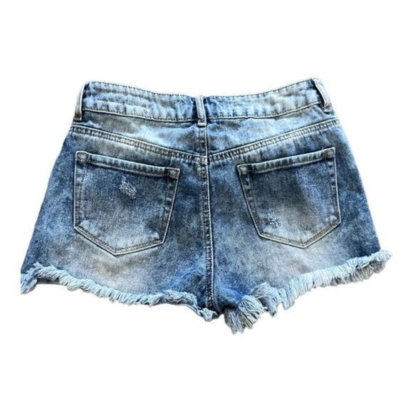 Bullhead High Rise Denim Shorts Size 7 Acid Wash - Picture 5 of 8